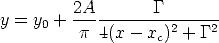 2A G
y = y0 + ------------2----2
p 4(x - xc) + G